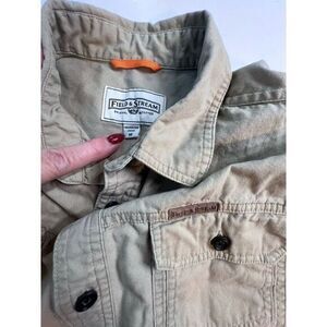 Field & Stream Men's‎ Shirt Size M Medium Cotton Long Sleeve Tan Khaki